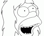 Coloriage Homer Simpson avec les cheveux longs