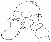 Coloriage Homer se goinfre