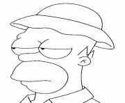 Coloriage Homer Simpson en garde