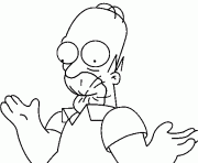 Coloriage Homer bouche ecrasee