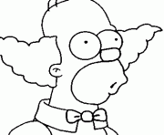 Coloriage Homer en clown