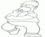 Coloriage Homer Simpson est songeur