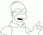 Coloriage Homer Simpson leve le doigt