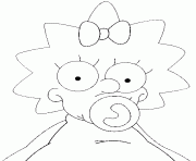 Coloriage Maggie Simpson de face