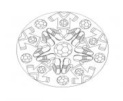 Coloriage mandala de foot