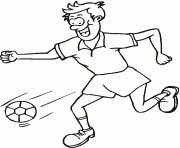 Coloriage joueur et ballon de football