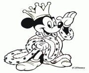 Coloriage dessin de Mickey en roi