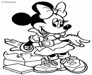 Coloriage Minnie avec ses nouvelles chaussures