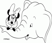 Coloriage Minnie avec un elephant