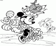 Coloriage Minnie en danseuse des iles