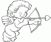 Coloriage st valentin Cupidon tire une fleche