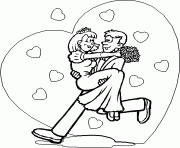 Coloriage st valentin les maries