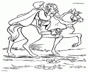 Coloriage Blanche neige et son prince charmant sur le cheval