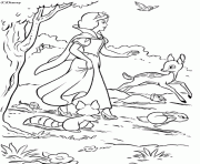 Coloriage Blanche Neige dans la foret