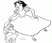 Coloriage blanche neige et timide