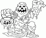 Coloriage Le monstre du marais est de sorti pour Halloween