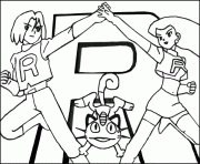 Coloriage pokemon Team rocket danse