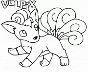 Coloriage pokemon 037 Vulpix 2