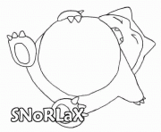 Coloriage pokemon 143 Snorlax