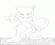 Coloriage pokemon 150 Mewtwo bis