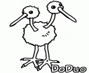 Coloriage pokemon 084 Doduo