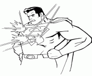 Coloriage Superman repousse des rayons lasers