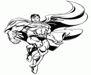 Coloriage Superman flotte dans les aires