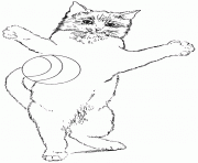 Coloriage le chat joue avec une balle