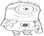 Coloriage dessin minion chevelu