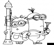 Coloriage dessin minion deux agents secrets