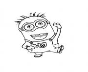 Coloriage dessin minion est heureux