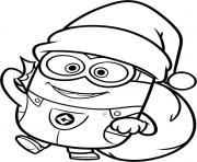 Coloriage dessin minion le pere noel