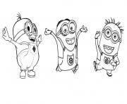 Coloriage minion a trois