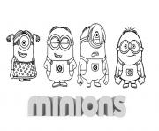 Coloriage petite famille minion