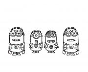 Coloriage dessin minion les choristes