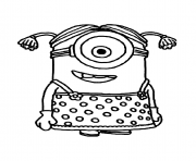 Coloriage dessin petite fille minion