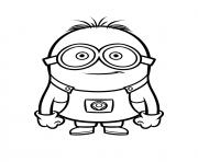 Coloriage dessin jeune minion lunette