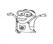 Coloriage dessin minion avec le sourire