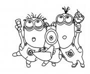 Coloriage dessin les trois minions