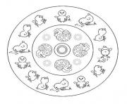 Coloriage paques mandala paques