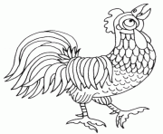 Coloriage paques coq de basse cour