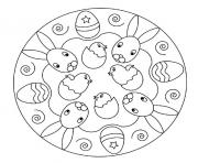 Coloriage paques mandala de paques