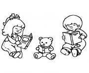 Coloriage enfants nounours livres