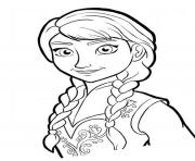 Coloriage dessin reine neige disney anna portrait