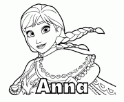 Coloriage dessin reine neige disney anna