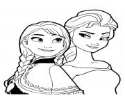 Coloriage dessin reine neige disney visages