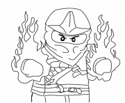 Coloriage Ninjago en feu dessin