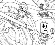 Coloriage dessin ninjago tournade voiture zombie