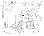 Coloriage reine des neiges elsa frustre disney