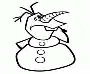 Coloriage reine des neiges olaf unpeu malade